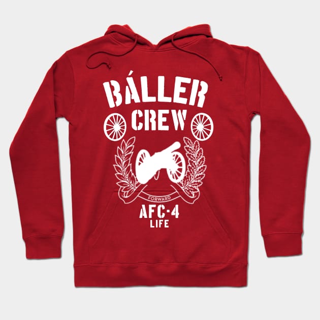 Arsenal FC Bullet Club (White) Hoodie by Sachin Gupta